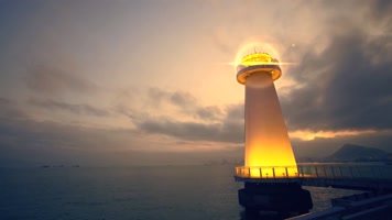 神奇之手点亮灯塔光明希望梦想