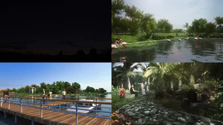 湿地公园高清视频素材旅游宣传地产三维漫游