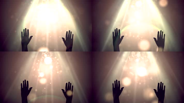 上帝祈祷金色光线粒子背景