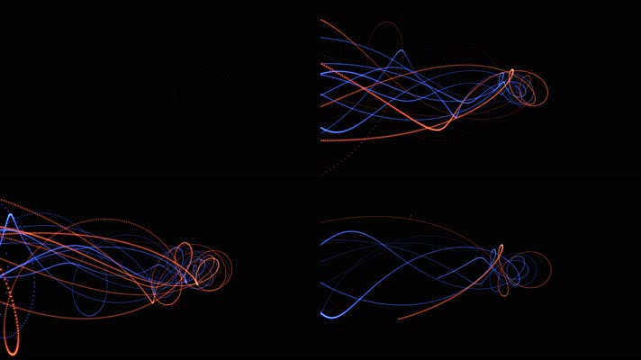4K绚丽粒子螺旋线条背景视频