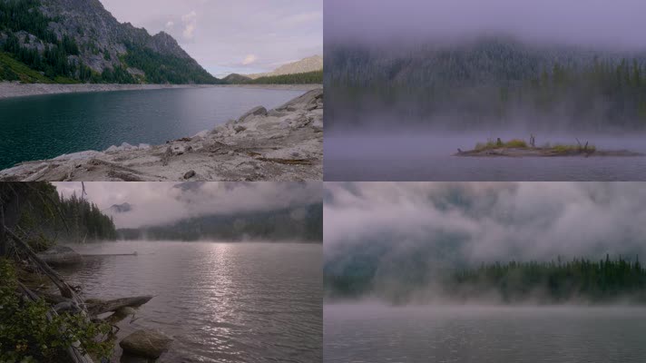 4K自然湖面雾气缭绕