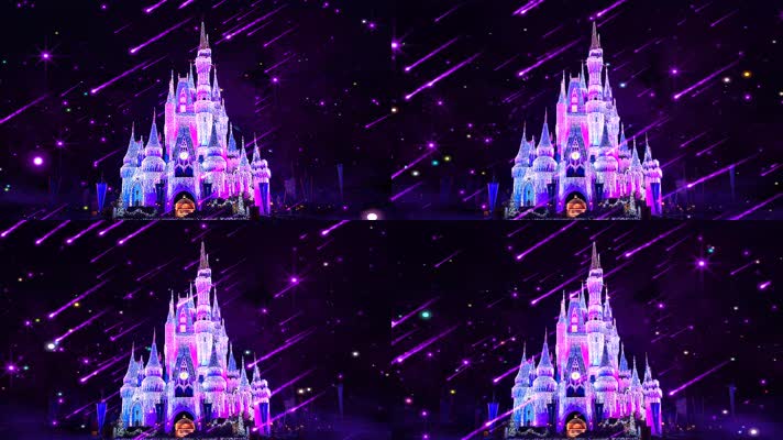 水晶紫色城堡流星