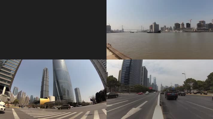上海城市街头交通人流延迟拍摄