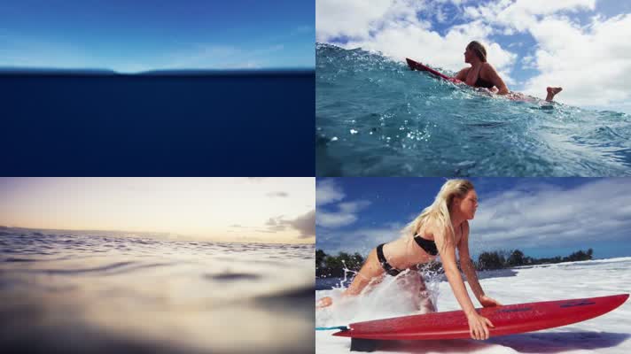  意境大海潜水冲浪旅游度假通用素材