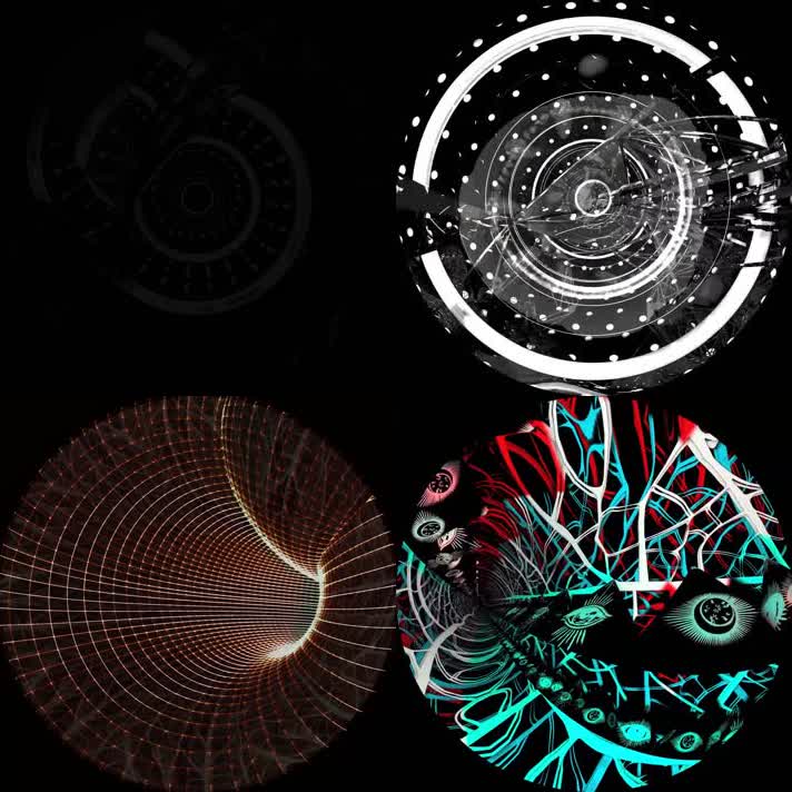 全息抽象艺术圆形投影vj酒吧夜店