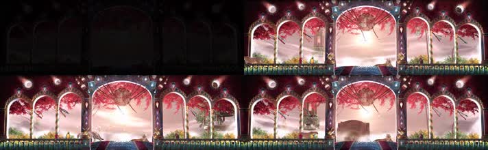  梦幻山川云雾仙境鹦鹉花豹老虎大屏幕