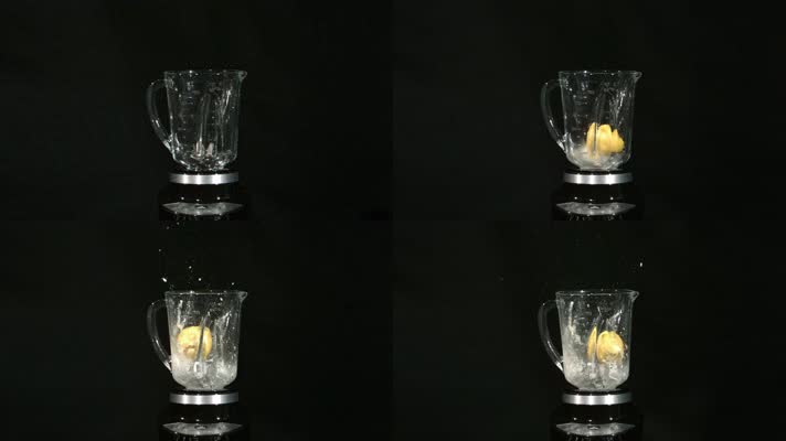 榨汁机榨柠檬高速摄影