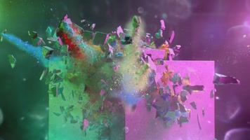 动感时尚节奏彩色粉末爆炸破碎开场