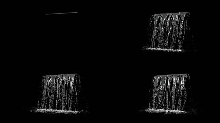 写实流体瀑布水帘特效(带通道)