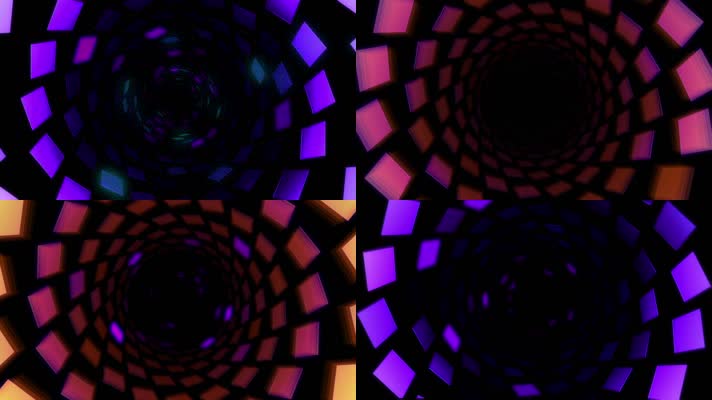 动感时尚抽象图形矩阵灯光隧道穿梭