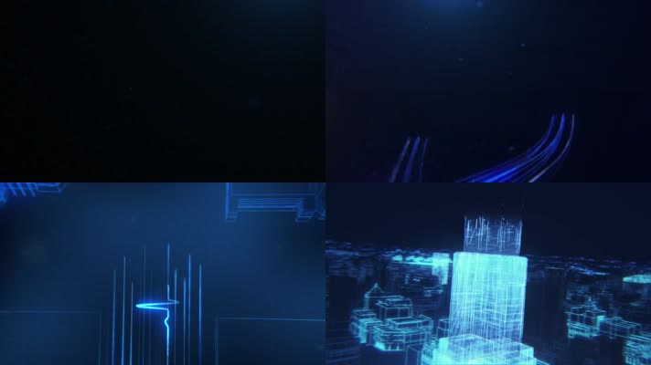 全息科技数字光线穿梭虚拟城市生长