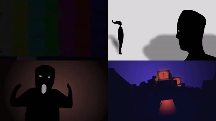 创意孤单影子奔跑挣扎说唱摇滚