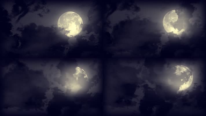 月亮躲进乌云里