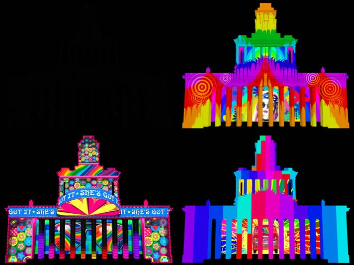 全息时尚图形建筑投影led灯光秀