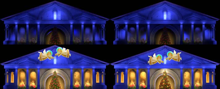 全息圣诞节投影led灯光秀