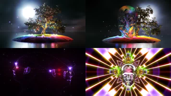  意境粒子飞鱼人头星座宇宙