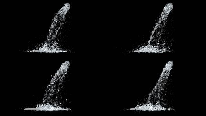 写实流体瀑布水柱喷特效(循环带通道)