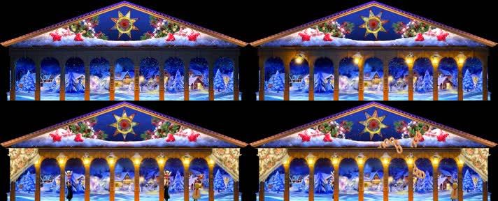 全息圣诞雪景舞台投影