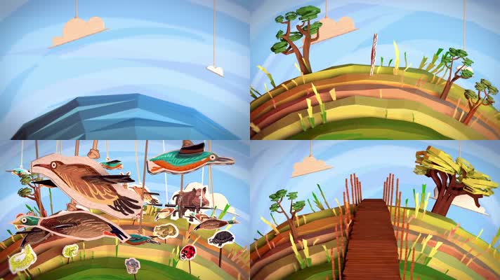 卡通森林海洋保护动物环保创意视频 卡通森林海洋保护动物环保创意视频