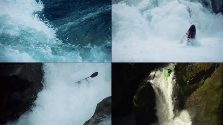 大山极限运动瀑布溪流漂流