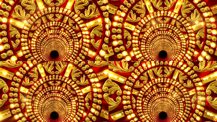 大气民族金色凤尾背景