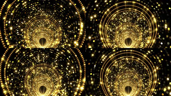 大气金色星光隧道穿梭led舞台视频