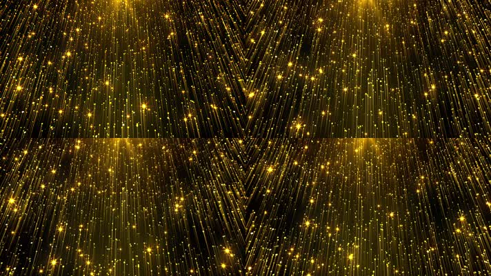 大气金色星光闪烁光线流星晚会背景视频