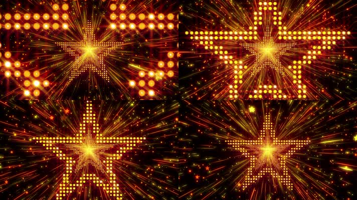 大气金色五星隧道穿梭党政颁奖背景视频