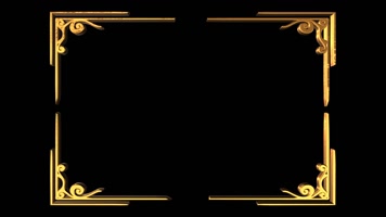 透明通道金色边框视频素材