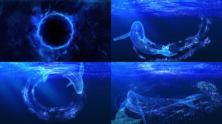 唯美虚空海洋粒子鲸鱼大鱼LED