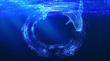 唯美虚空海洋粒子鲸鱼大鱼LED