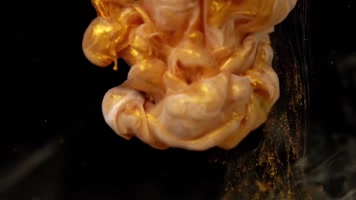 彩色流体颜料烟雾金色眼镜时尚艺术