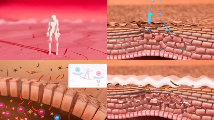 3D医学皮肤过敏动画