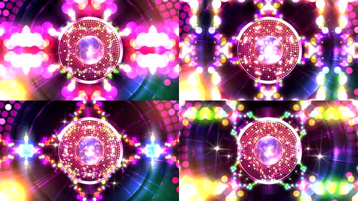 动感酷炫万花筒光效粒子循环变化视觉冲击场