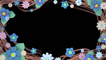 彩色花朵边框循环