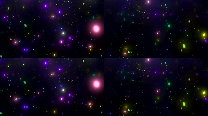 彩色荧光七彩粒子飞舞