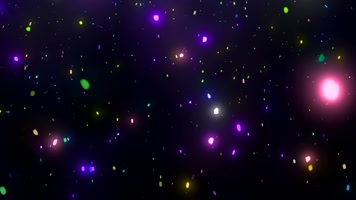 彩色荧光七彩粒子飞舞