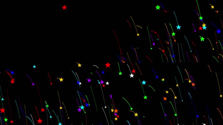 彩色粒子星星拖尾流星背景视频