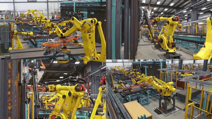 工业科技智能机器人吊装钢梁全新自动化