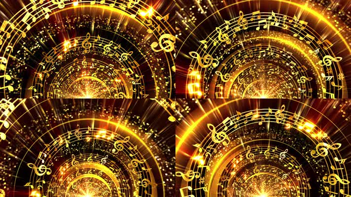 大气金色音符拱门晚会背景