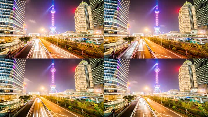 傍晚时分上海的天际线