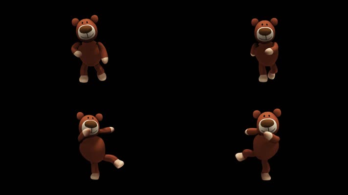 原版可爱泰迪熊跳舞alpha循环