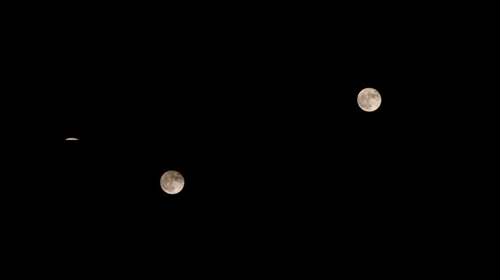 延时摄影 唯美月亮快速升起