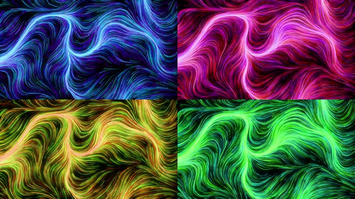 彩色粒子线条流动