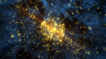 高清金色空间粒子舞台背景视频素材