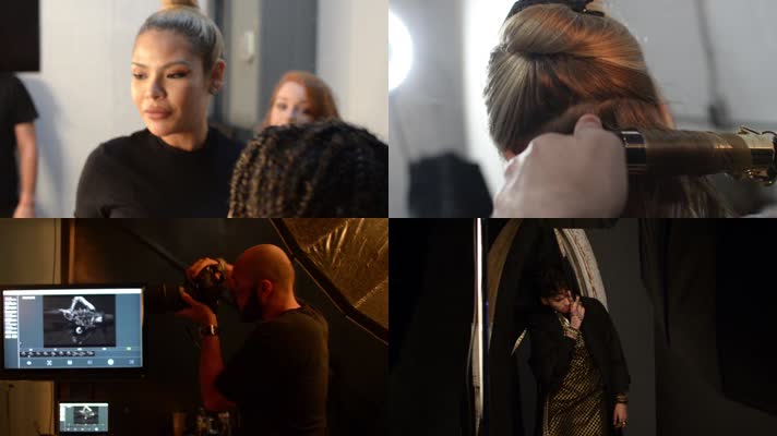 影棚美女模特时装艺术摄影