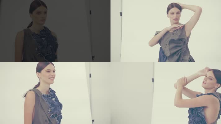 性感美女模特时装影棚摄影拍摄