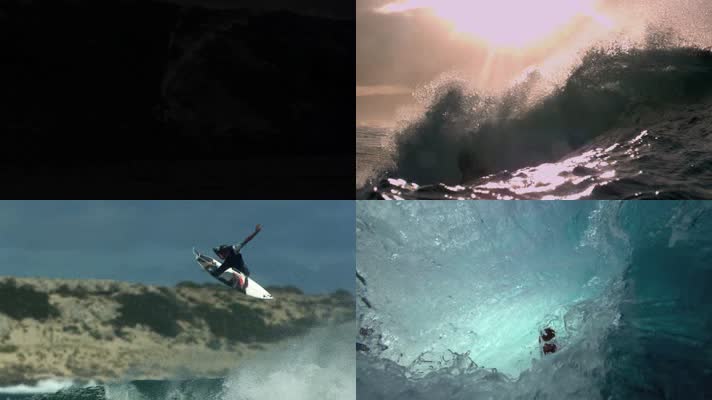 高速延时拍摄海里冲浪体育运动视频素材