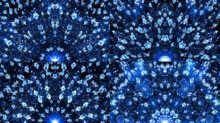 蓝色钻石大屏幕背景循环