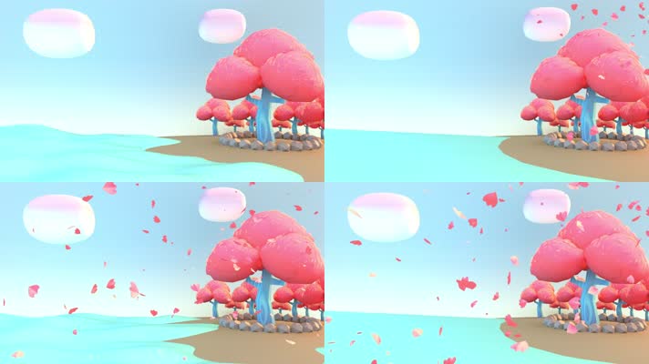 卡通梦幻秋天落叶温馨背景